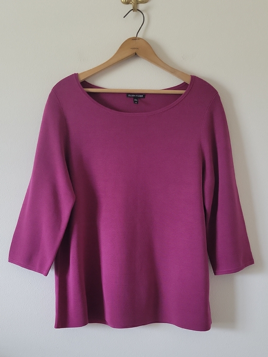 Eileen Fisher Sweaters - Eileen Fisher Berry Silk Cotton Sweater Size Large